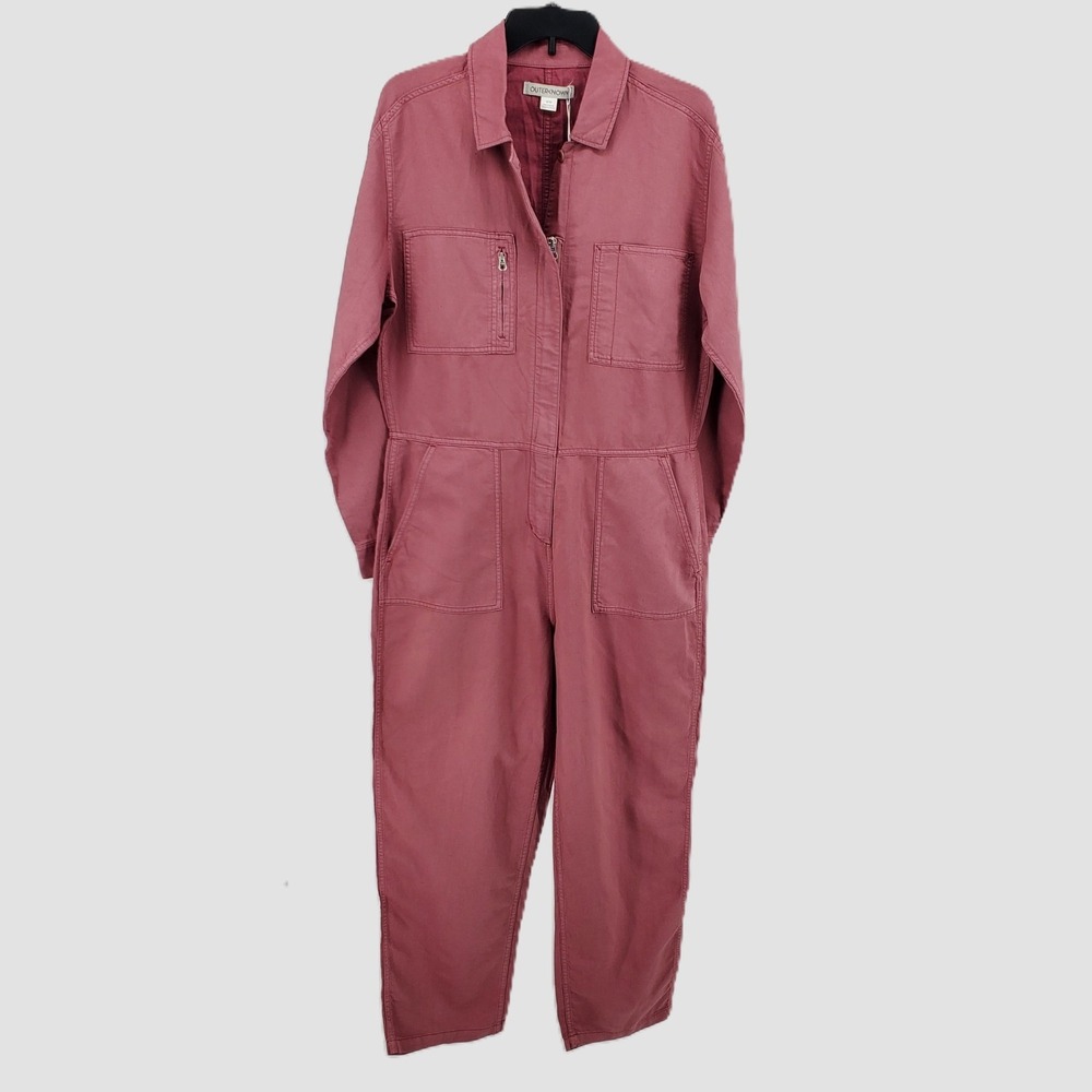 Outerknown Women Medium SEA Jumpsuit Organic Cotton Linen Dusty Rose 2130119 - Picture 2 of 8